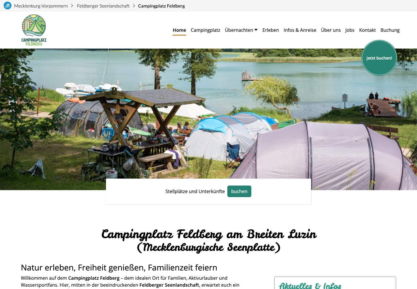 Campingplatz Feldberg – Startseite Desktop
