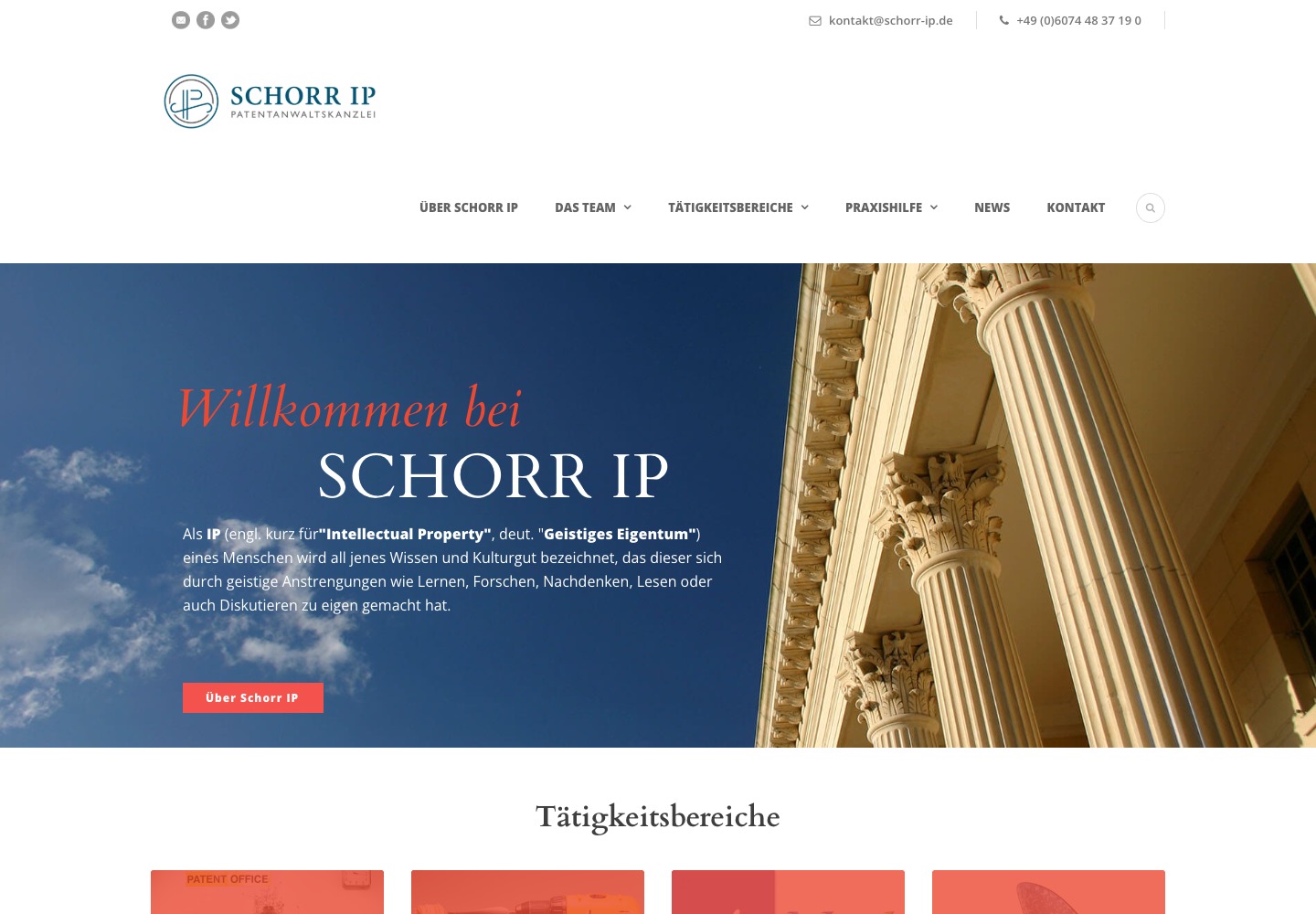 SCHORR IP – Startseite Desktop